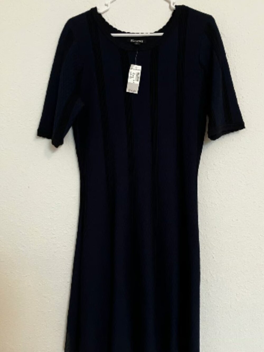 Roz & Ali size Large Blue & Black Sweater Style Dress New with Tags